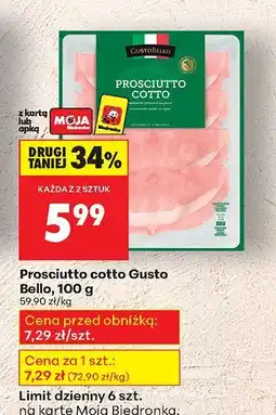 Biedronka Szynka Prosciutto cotto Gusto Bello oferta
