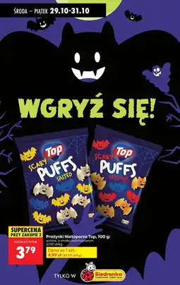Biedronka Prażynki Nietoperze Top Scary Puffs Ketchup 100g oferta