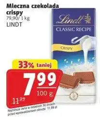 Prim Market Mleczna czekolada Crispy Lindt Classic Recipe oferta