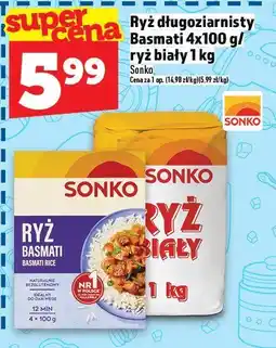 Topaz Ryż długoziarnisty Basmati 4x100 g/ ryż biały 1 kg Sonko oferta