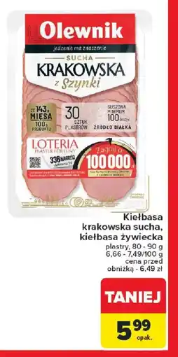 Carrefour Kiełbasa Krakowska Sucha z Szynki oferta