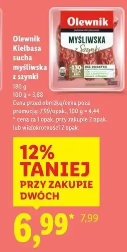Lidl Kiełbasa myśliwska Olewnik oferta