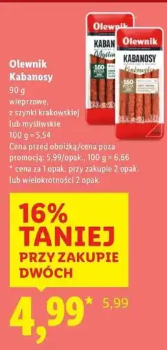 Lidl Kabanosy myśliwskie Olewnik oferta