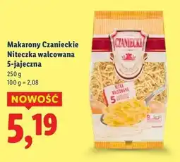 Lidl Makaron 5-jajeczny nitka walcowana Czaniecki oferta
