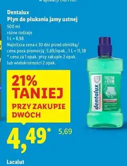 Lidl Płyn do płukania jamy ustnej miętowy bez alkoholu Dentalux oferta