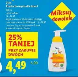 Lidl Pianka do mycia rąk brzoskwinia i wanilia Cien Kids oferta