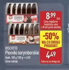 ALDI Pierniki norymberskie na opłatku w czekoladzie deserowej i lukrowane Biscotto oferta