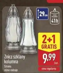 ALDI Znicz szklany kolumna oferta