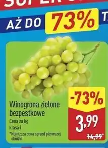 ALDI Winogrona zielone bezpestkowe oferta