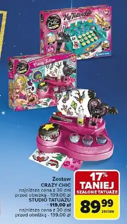 Carrefour Zestw crazy chic tattoo studio Clementoni oferta