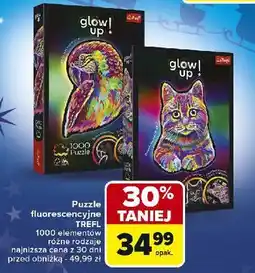Carrefour Puzzle glow up! kot Trefl oferta