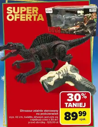 Carrefour Dinozaur zdalnie sterowany na podczerwień 42 cm oferta
