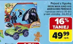 Carrefour Pojazd z figurką iron man and his awesome friends oferta