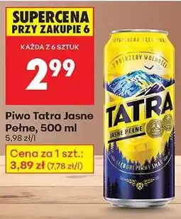 Biedronka PIWO TATRA JASNE PEŁNE 500 ML oferta