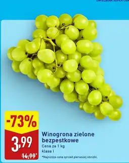 ALDI Winogrona zielone bezpestkowe Aldi oferta