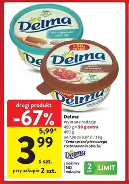 Intermarche Margaryna do smarowania z masłem i szczyptą soli Delma Extra Z Masłem I Szczyptą Soli oferta