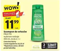 Intermarche Szampon wzmacniający do włosów normalnych, szybko przetłuszczających się Garnier Fructis Fresh oferta