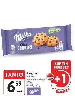 Intermarche Ciastka z kawałkami czekolady Milka Pieguski oferta