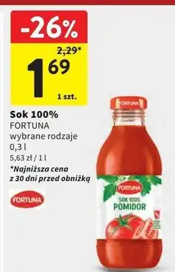 Intermarche Sok 100% pomidor Fortuna oferta