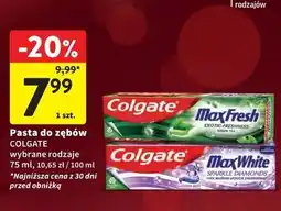 Intermarche Pasta do zębów sparkle diamonds Colgate Max White oferta