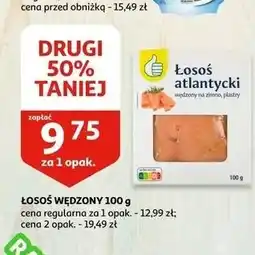 Auchan Łosoś atlantycki wędzony plastry Podniesiony Kciuk oferta