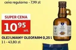Auchan Olej lniany tłoczony na zimno Oleofarm oferta