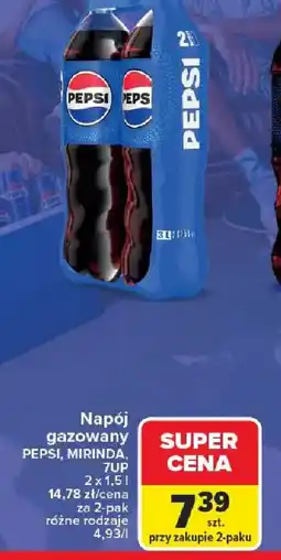 Carrefour Napój gazowany Pepsi, Mirinda, 7UP oferta