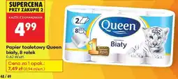Biedronka Papier toaletowy Queen Biały, 8 rolek oferta