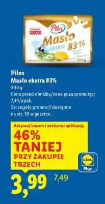Lidl PILOS Masło ekstra 83% oferta