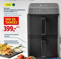 Lidl Masterpro Podwójna frytkownica beztłuszczowa Air Fryer, 2400 W, 2 x 5 L oferta