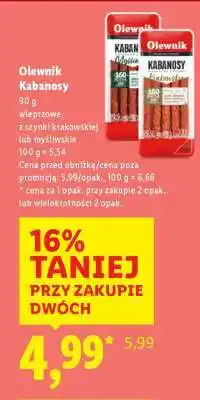 Lidl OLEWNIK Kabanosy oferta