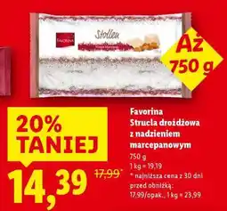Lidl Favorina Strucla drożdżowa z nadzieniem marcepanowym oferta
