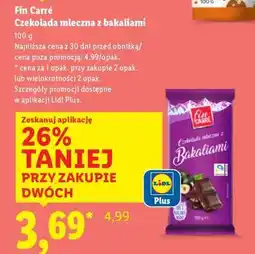 Lidl FIN CARRÉ Czekolada mleczna z bakaliami oferta