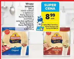 Carrefour Wrapy 245 g, różne rodzaje Mission oferta