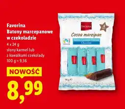 Lidl Batony marcepanowe w czekoladzie słony karmel Favorina oferta