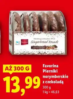 Lidl Pierniki norymberskie z czekoladą Favorina oferta