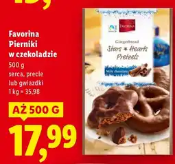 Lidl Pierniki w czekoladzie serca, precle, gwiazdki Favorina oferta