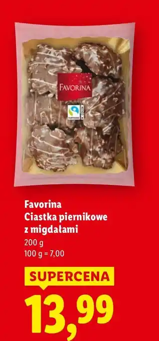Lidl Ciastka piernikowe z migdałami Favorina oferta