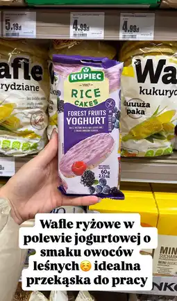 Intermarche Wafle ryżowe KUPIEC Rice Cakes Forest Fruits Yoghurt oferta
