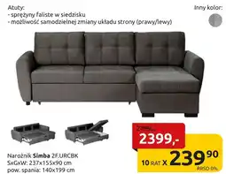Black Red White Narożnik Simba oferta