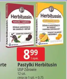 E.Leclerc Suplement diety kaszel i gardło w pastylkach do ssania czarny bez eukaliptus Herbitussin oferta