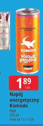 E.Leclerc Napój różowy grejpfrut Komodo Energy Drink oferta