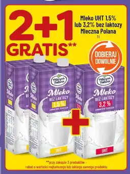 Polomarket Mleko UHT 1,5% lub 3,2% bez laktozy Mleczna Polana oferta