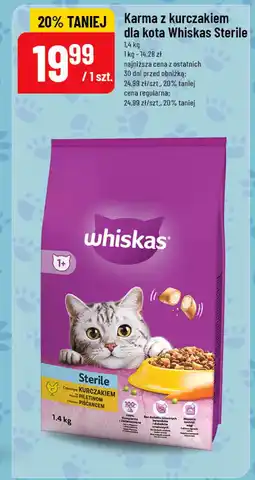 Polomarket Karma z kurczakiem dla kota Whiskas Sterile 1.4 kg oferta
