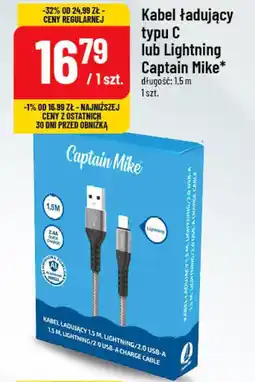 Polomarket Kabel ładujący typ C lub Lightning Captain Mike oferta