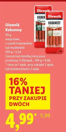 Lidl Kabanosy wieprzowe Olewnik oferta