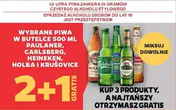 Netto Wybrane piwa paulaner, carlsberg, heineken, holba i krušovice oferta