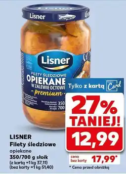 Kaufland Filety śledziowe opiekane w zalewie octowej Premium LISNER oferta