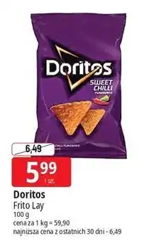 E.Leclerc Chipsy kukurydziane sweet chili heat Doritos oferta