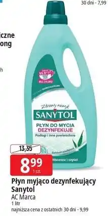 E.Leclerc Płyn dezynfekuje i czyści podłogi inne powierzchnie eukaliptus Sanytol oferta